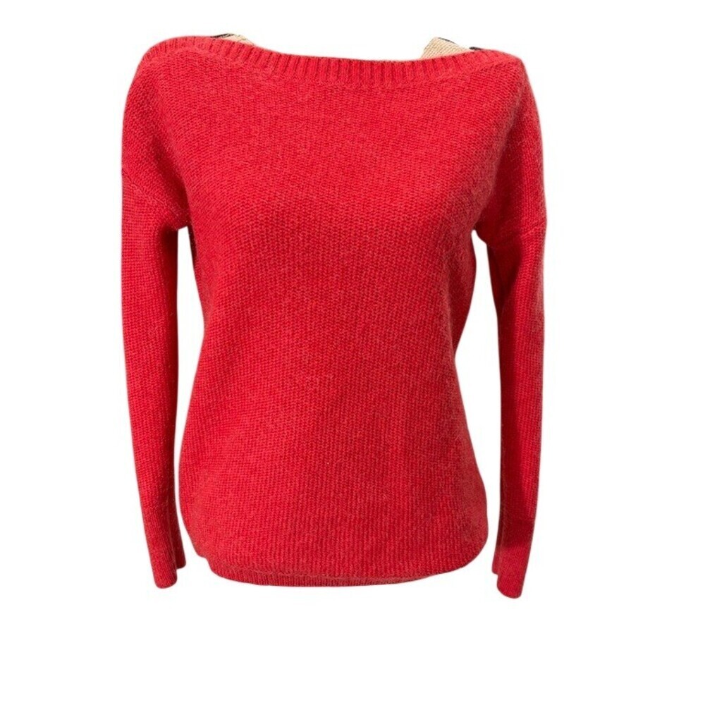 Banana Republic Sweater Womens Size M Red Boat Neck Pullover Knit Long
